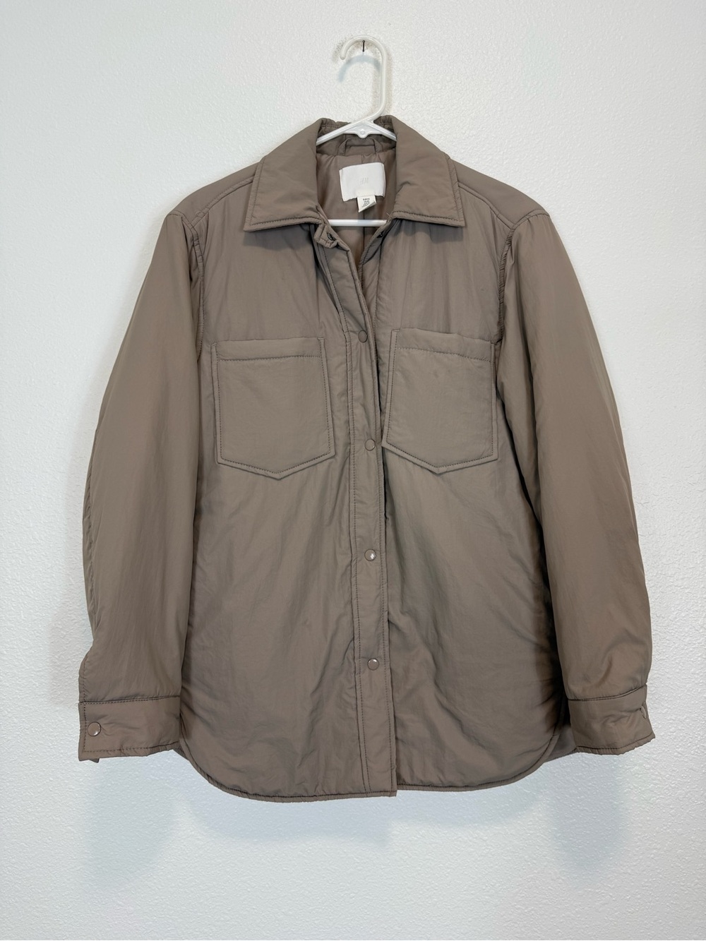 H&M Shacket/Jacket Tan/Gray Oversized Front  & Side Pockets